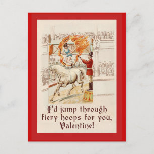 Cartes Pour Fêtes Annuelles Valentine Humor with Vintage Circus Art