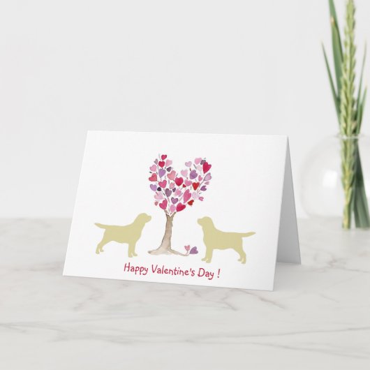 Cartes Pour Fêtes Annuelles Valentine jaune du Labrador (Devant)
