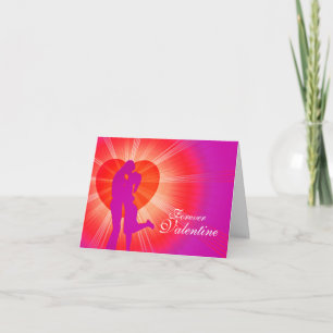 Cartes Pour Fêtes Annuelles Valentine kiss "forever"  Fiancé red glow card