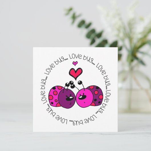 Cartes Pour Fêtes Annuelles Valentine Love Bug (Debout devant)