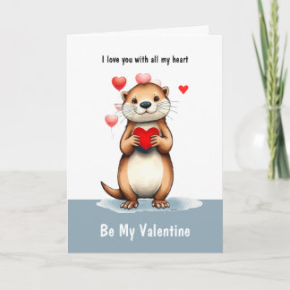 Cartes Pour Fêtes Annuelles Valentine Love Fun Otter Animal Love Heart