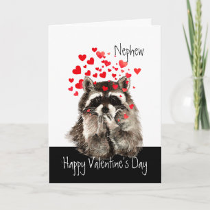 Cartes Pour Fêtes Annuelles Valentine Love Raccoon Kisses Nephew