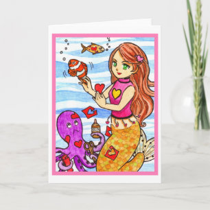 Cartes Pour Fêtes Annuelles Valentine mermaid