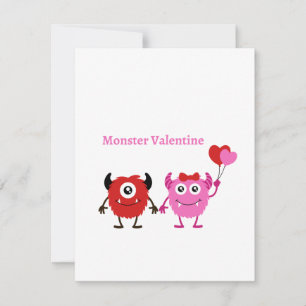 Cartes Pour Fêtes Annuelles Valentine monstre avec deux monstres 