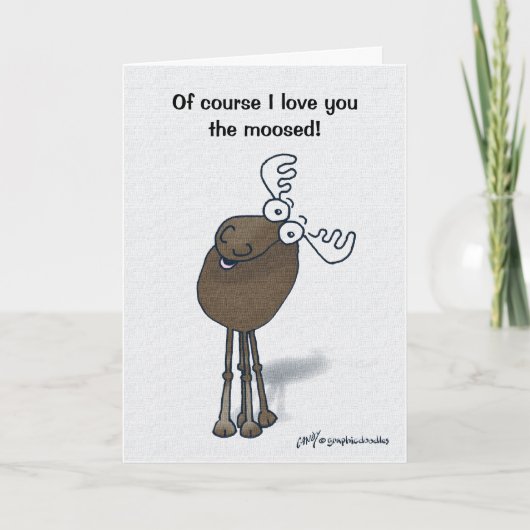 Cartes Pour Fêtes Annuelles Valentine Moose ! (Devant)