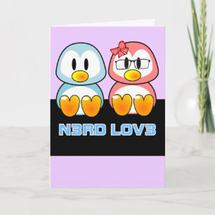 Cartes Pour Fêtes Annuelles Valentine Nerd : L'Geek de l'ordinateur parle amou
