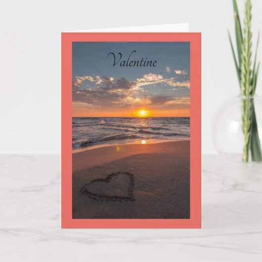 Cartes Pour Fêtes Annuelles Valentine Ocean Shore (Devant)
