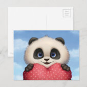 Cartes Pour Fêtes Annuelles Valentine Panda (Devant / Derrière)