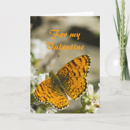 Cartes Pour Fêtes Annuelles Valentine papillon orange (Devant)