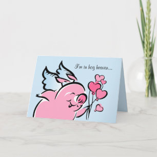 Cartes Pour Fêtes Annuelles Valentine Pig Personalized Card