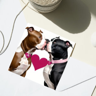 Cartes Pour Fêtes Annuelles Valentine Pit Bulls Chérie Amour