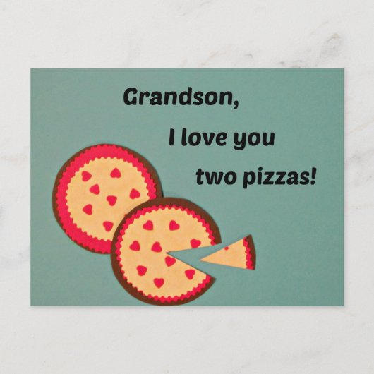 Cartes Pour Fêtes Annuelles Valentine pour le petit-fils - humour de pizza (Devant)