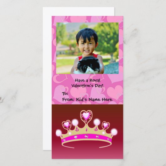 Cartes Pour Fêtes Annuelles Valentine Princesse (Devant / Derrière)