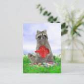 Cartes Pour Fêtes Annuelles Valentine Raccoon Bandit (Debout devant)