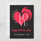 Cartes Pour Fêtes Annuelles Valentine Red Heart Love Card. Custom Text & Name (Devant)