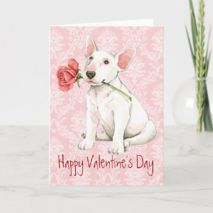 Cartes Pour Fêtes Annuelles Valentine Rose Bull Terrier