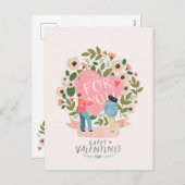 Cartes Pour Fêtes Annuelles Valentine rose Fleur (Devant / Derrière)