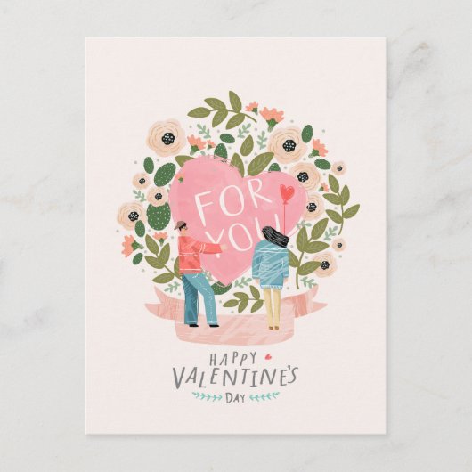 Cartes Pour Fêtes Annuelles Valentine rose Fleur (Devant)