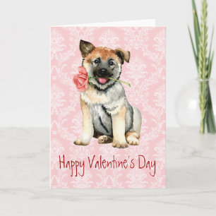 Cartes Pour Fêtes Annuelles Valentine Rose norvégien Elkhound
