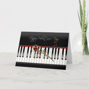 Cartes Pour Fêtes Annuelles Valentine Rose sur Piano