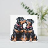 Cartes Pour Fêtes Annuelles Valentine Rottweilers Chérie Amour (Debout devant)