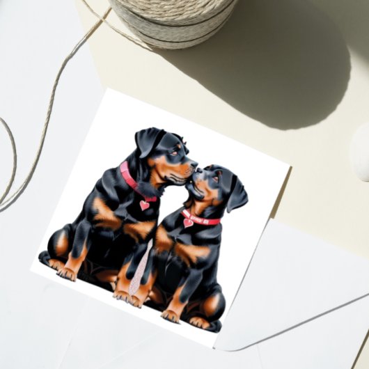 Cartes Pour Fêtes Annuelles Valentine Rottweilers Chérie Amour