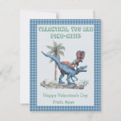 Cartes Pour Fêtes Annuelles Valentine, Tu Es DINO-Mite ! Classe bleue (Devant)