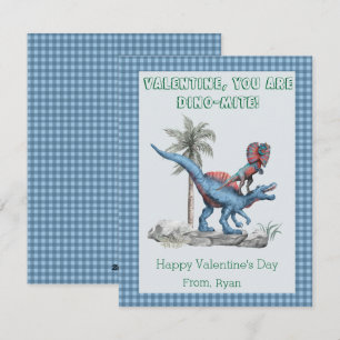 Cartes Pour Fêtes Annuelles Valentine, Tu Es DINO-Mite ! Classe bleue