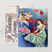 Cartes Pour Fêtes Annuelles Valentine victorienne (Devant / Derrière)