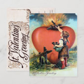 Cartes Pour Fêtes Annuelles Valentine victorienne (Devant / Derrière)