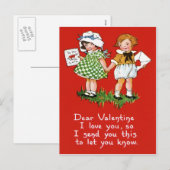 Cartes Pour Fêtes Annuelles Valentine victorienne (Devant / Derrière)