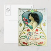 Cartes Pour Fêtes Annuelles Valentine victorienne (Devant / Derrière)