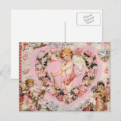 Cartes Pour Fêtes Annuelles Valentine vintage (Devant / Derrière)