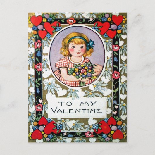 Cartes Pour Fêtes Annuelles Valentine vintage (Devant)