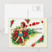 Cartes Pour Fêtes Annuelles Valentine vintage (Devant / Derrière)