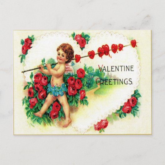 Cartes Pour Fêtes Annuelles Valentine vintage (Devant)
