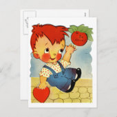 Cartes Pour Fêtes Annuelles Valentine vintage (Devant / Derrière)