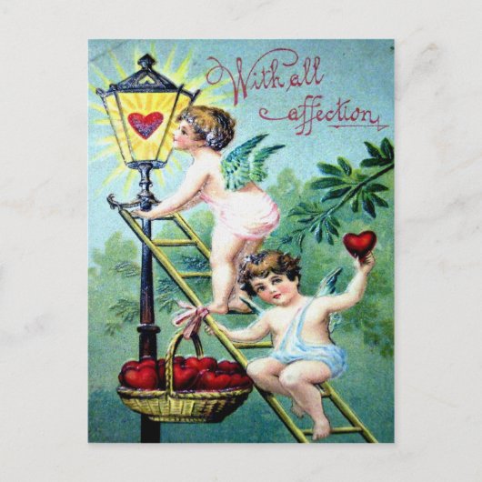 Cartes Pour Fêtes Annuelles Valentine vintage (Devant)