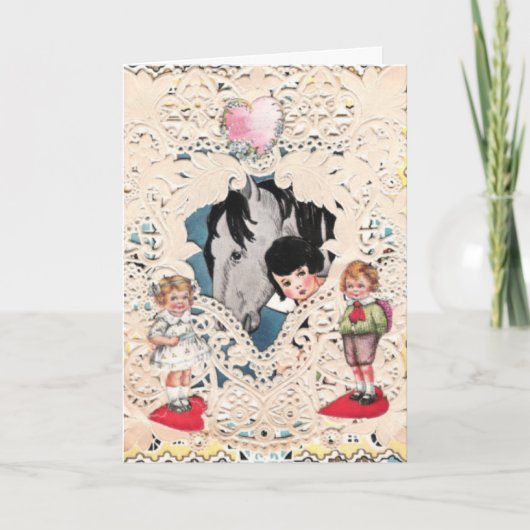 Cartes Pour Fêtes Annuelles Valentine vintage (Devant)