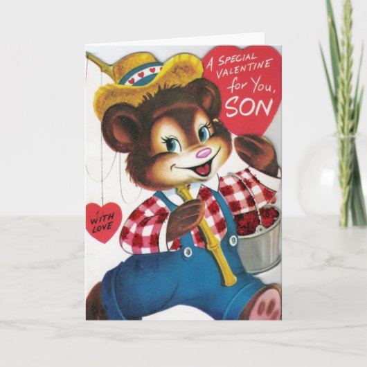 Cartes Pour Fêtes Annuelles Valentine vintage pour son (Devant)