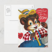 Cartes Pour Fêtes Annuelles Valentine vintage pour son (Devant / Derrière)