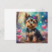 Cartes Pour Fêtes Annuelles Valentine Yorkie (Devant / Derrière)