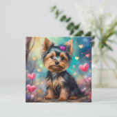 Cartes Pour Fêtes Annuelles Valentine Yorkie (Debout devant)
