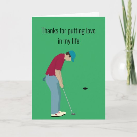 Cartes Pour Fêtes Annuelles Valentines à thème de golf (Devant)