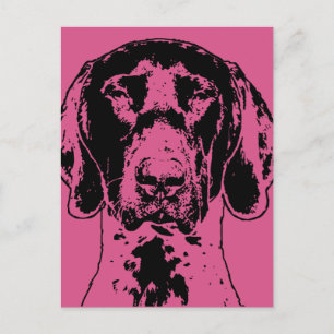 Cartes Pour Fêtes Annuelles Valentines Allemand Pointeur court Chien Silhouett
