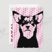 Cartes Pour Fêtes Annuelles Valentines - Australian Kelpie Silhouette - Yasha (Devant / Derrière)