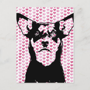 Cartes Pour Fêtes Annuelles Valentines - Australian Kelpie Silhouette - Yasha