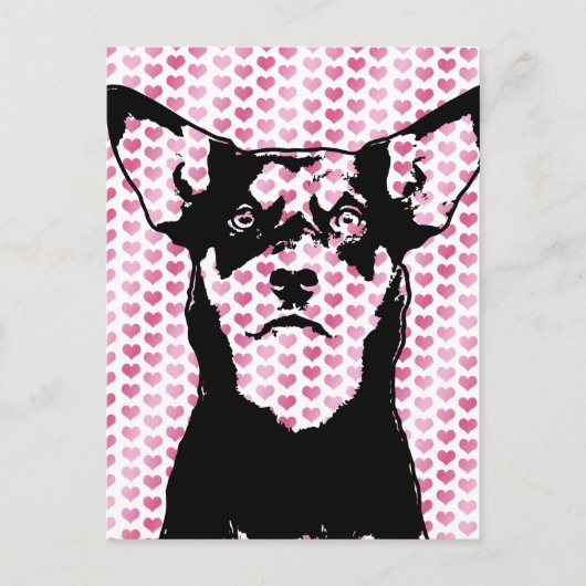 Cartes Pour Fêtes Annuelles Valentines - Australian Kelpie Silhouette - Yasha (Devant)