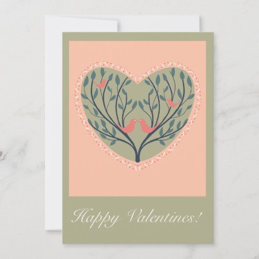 Cartes Pour Fêtes Annuelles Valentines card with birds and tree design (Devant)