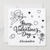 Cartes Pour Fêtes Annuelles Valentines Cherub & Romantic Doodle Personalized (Devant)